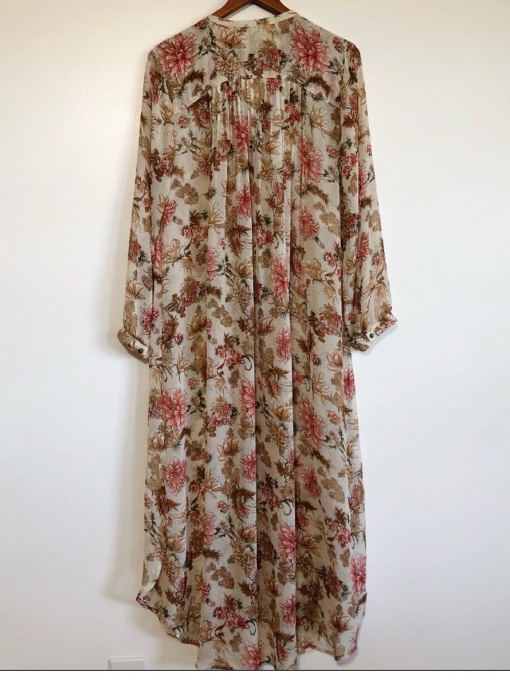 Anthropologie Floral Maxi Dress - Cream and Pink